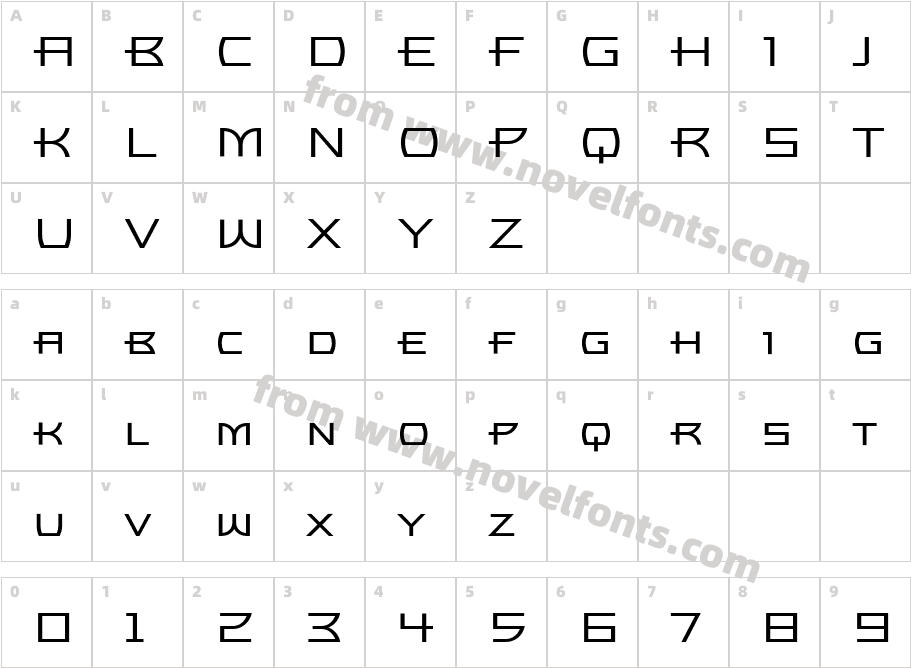 Ultra Bronzo LiteCharacter Map