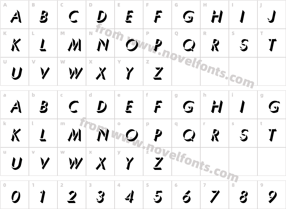 Umber ItalicCharacter Map