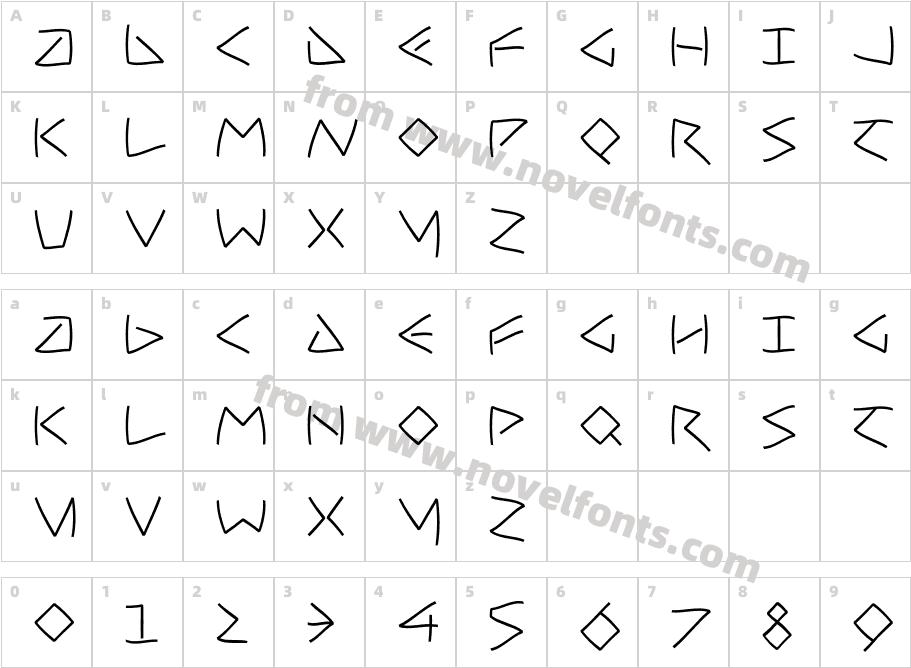 Uncial Fifty Soft MediumCharacter Map