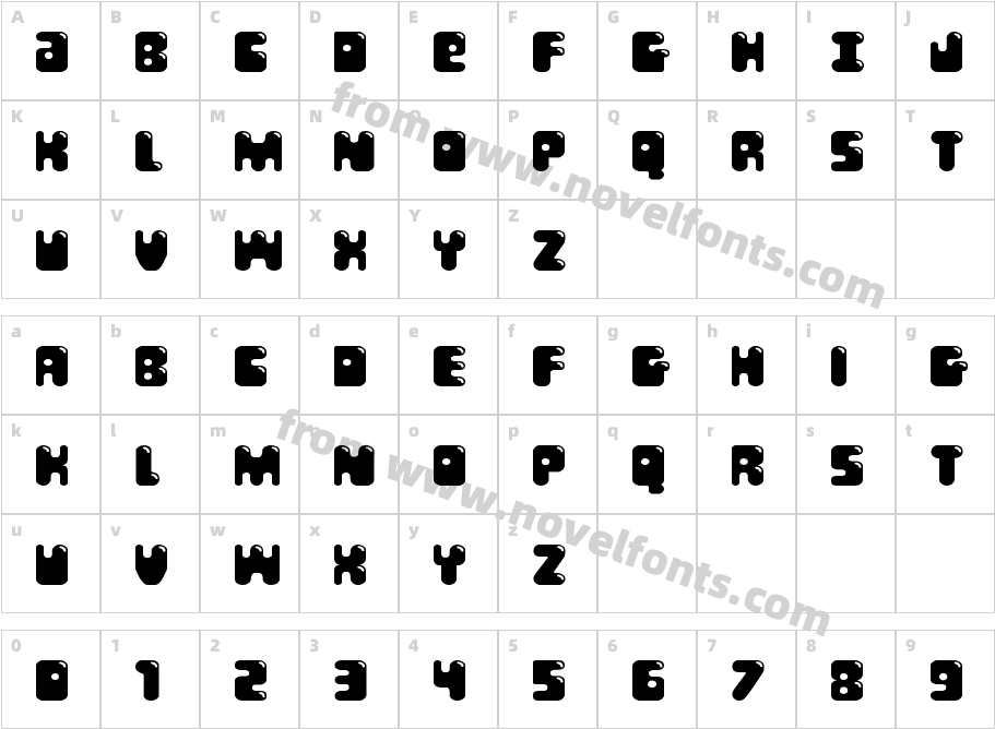 Bubble Butt ExpandedCharacter Map