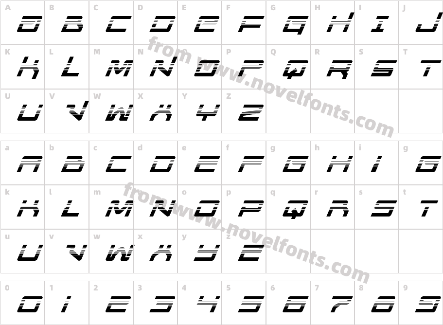 United Planets Halftone ItalicCharacter Map