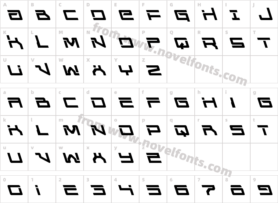 United Planets LeftalicCharacter Map