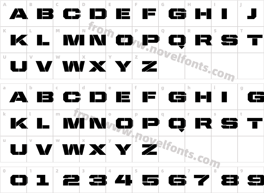 United Sans Ext StencilCharacter Map