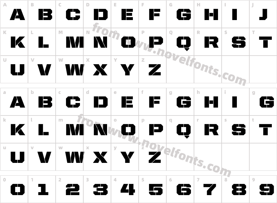 United Sans Semi Ext StencilCharacter Map