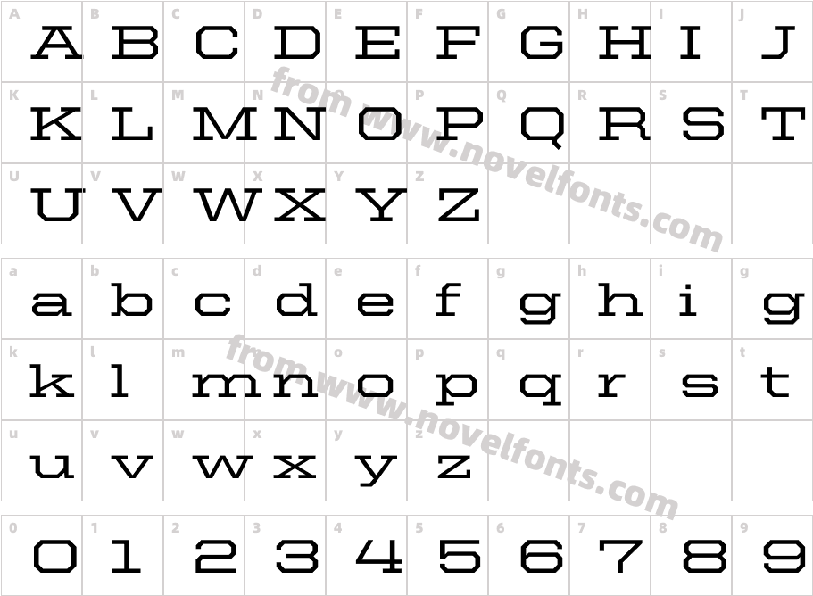 United Serif Ext MediumCharacter Map