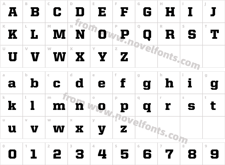 United Serif Reg BlackCharacter Map