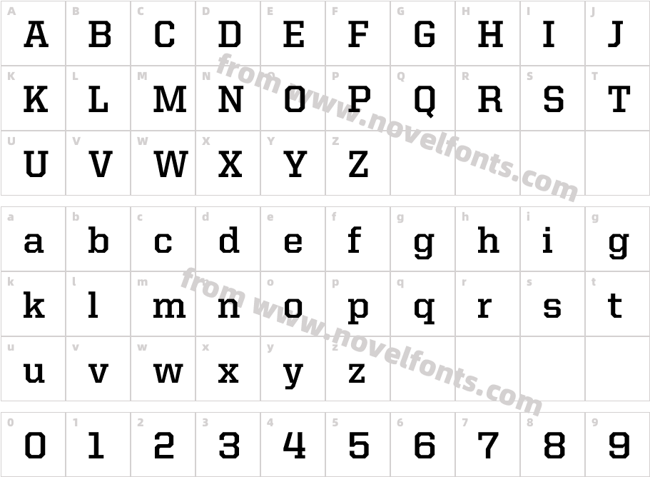 United Serif Reg BoldCharacter Map