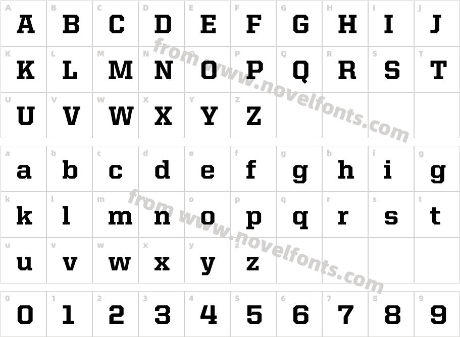 United Serif Reg HeavyCharacter Map