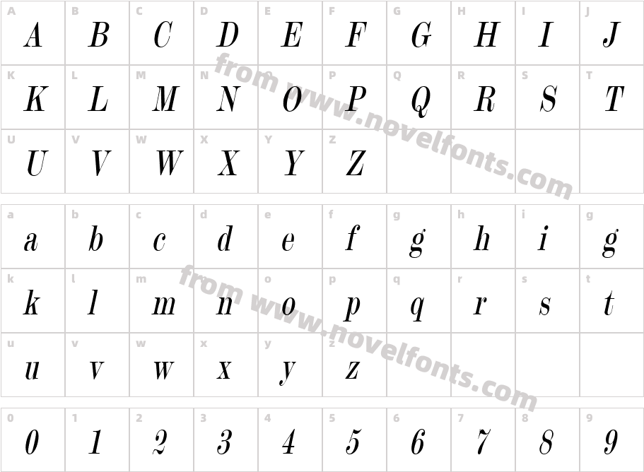 Update Condensed ItalicCharacter Map