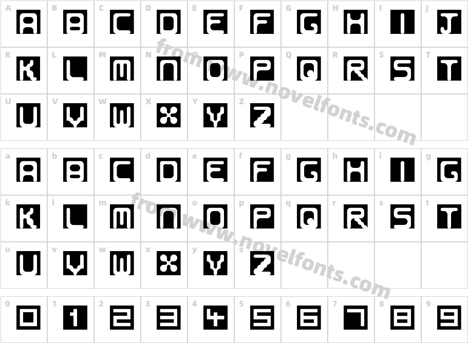 BubbleBorder RegularCharacter Map