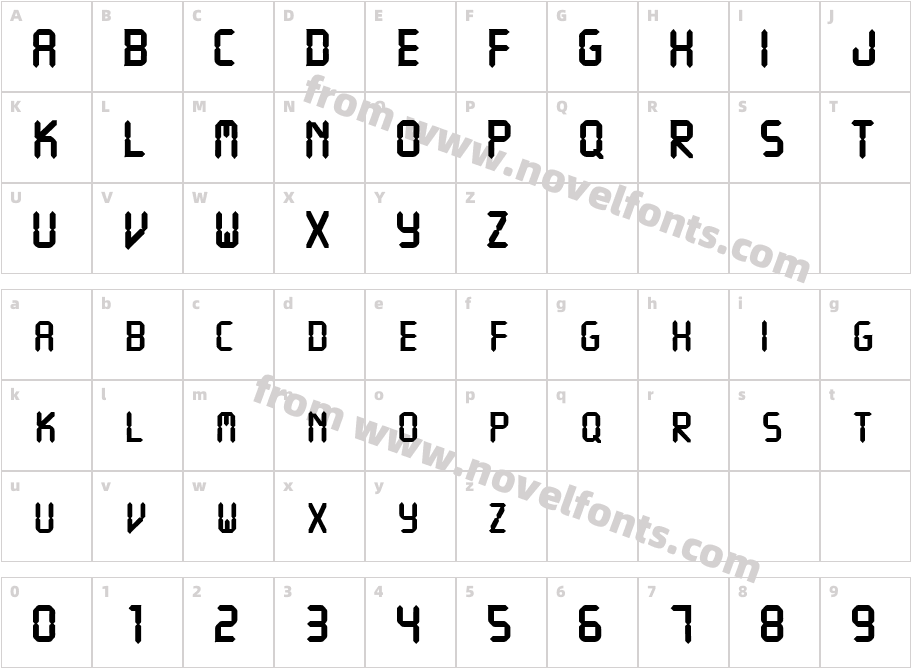 VCRS CapsSSK BoldCharacter Map