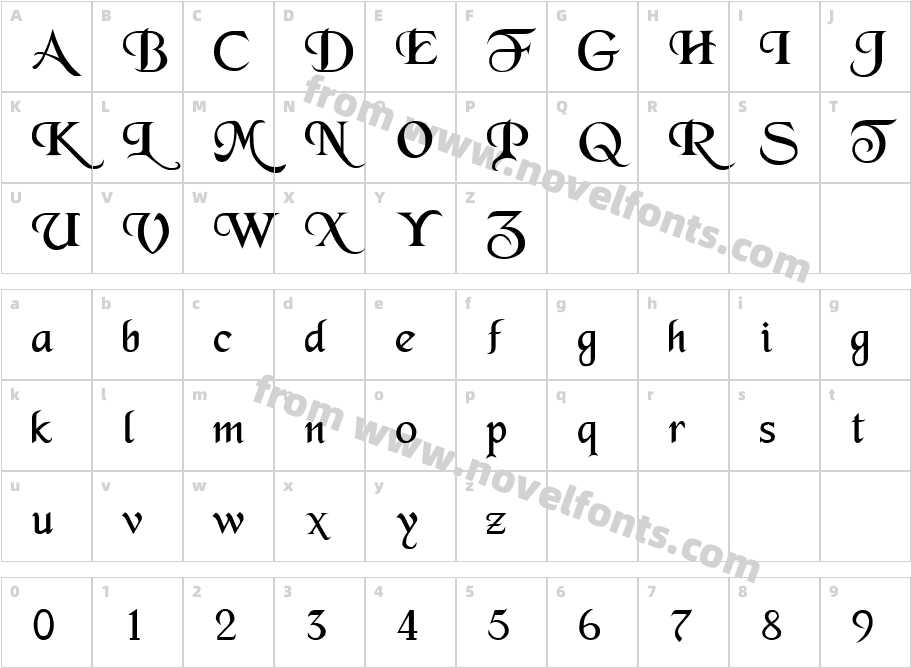 VNI ChanceryCharacter Map