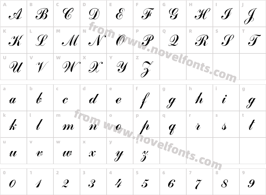 VNI Commerce Bold ItalicCharacter Map