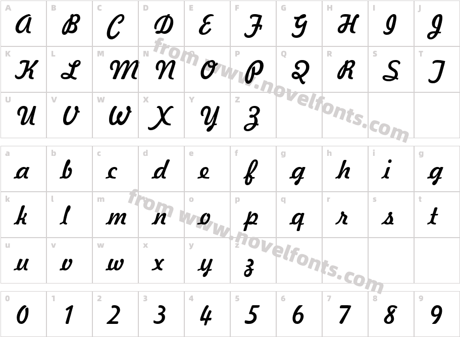 VNI Freewrite BoldCharacter Map