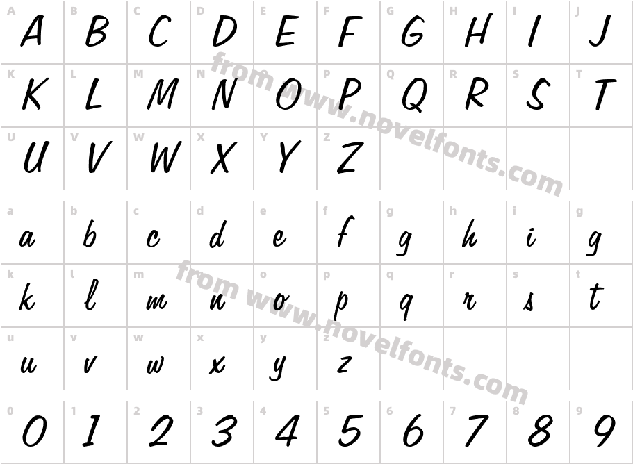 VNI Freewrite ItalicCharacter Map