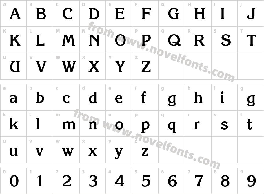 VNI Korin BoldCharacter Map