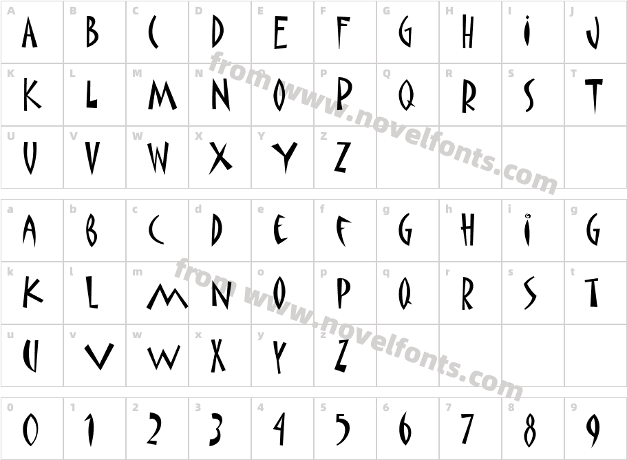 VNI MatisseCharacter Map