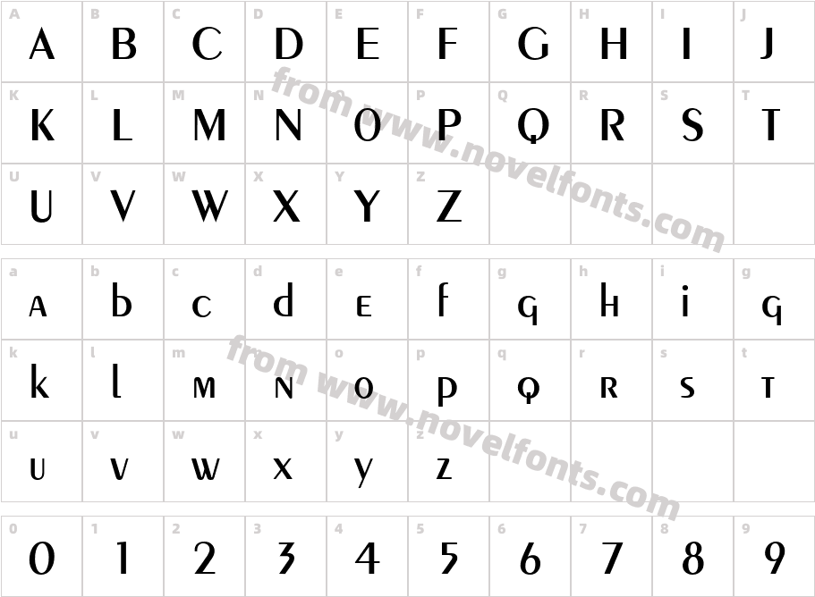 VNI PeignotCharacter Map