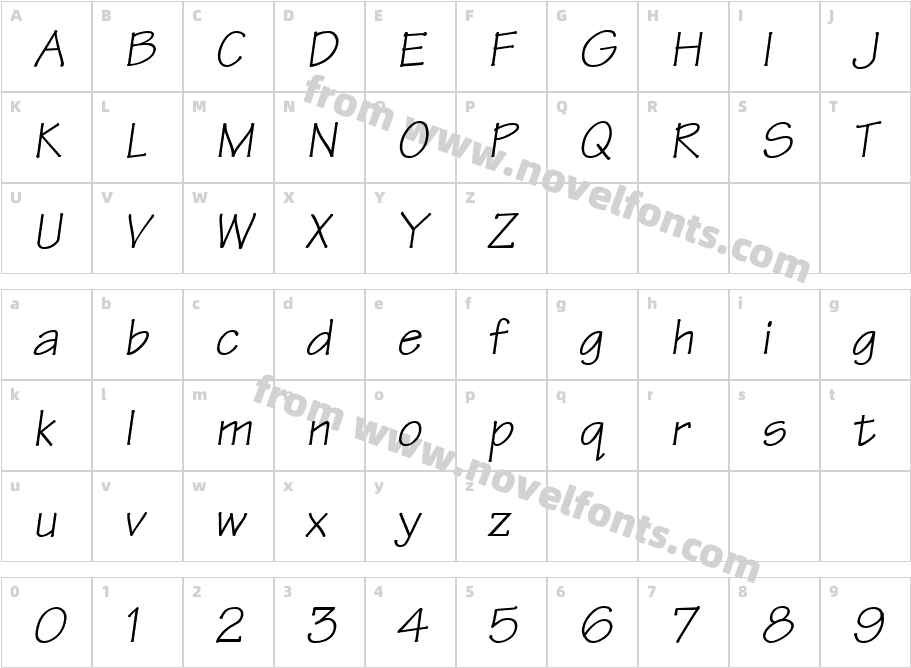 VNI-Tekon-ItalicCharacter Map