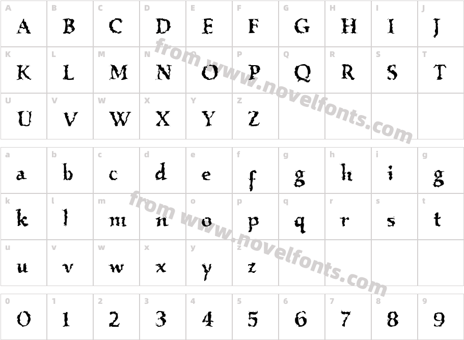 VTC Boseephus RegularCharacter Map