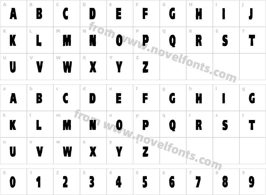 VTC-KomikaHeadLinerTwo BoldCharacter Map