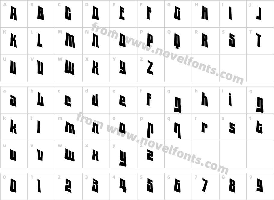 VTC Lo Down RegularCharacter Map