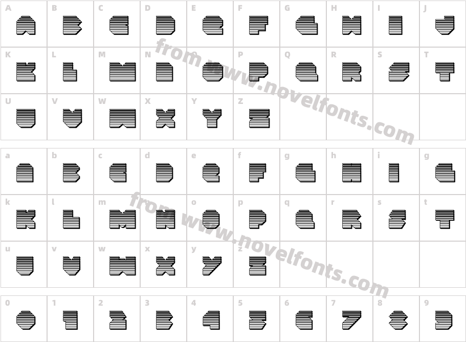 VX Rocket Chrome RegularCharacter Map