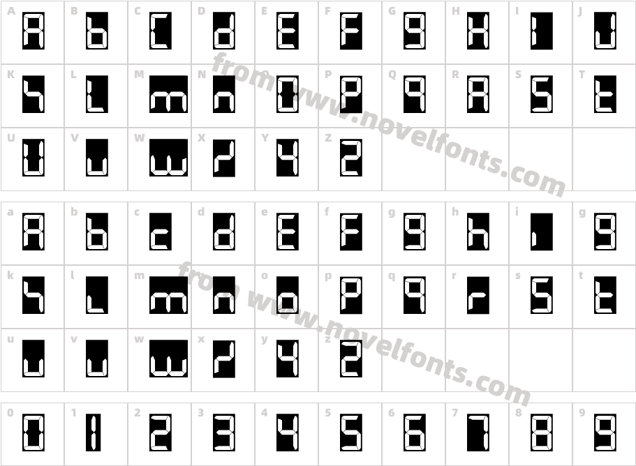 7LEDCharacter Map