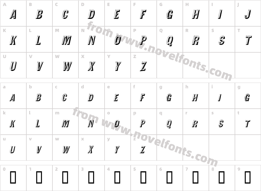 Valdiva FacetsS CapsSSK ItalicCharacter Map