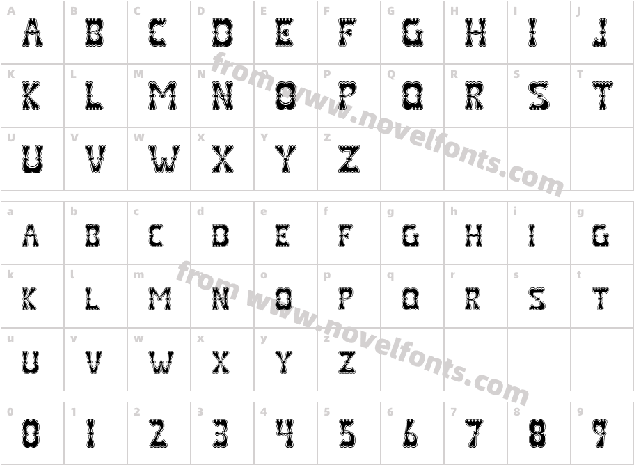 Valentina ContourCharacter Map