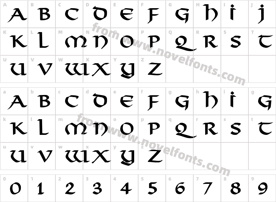 Valhalla BoldCharacter Map