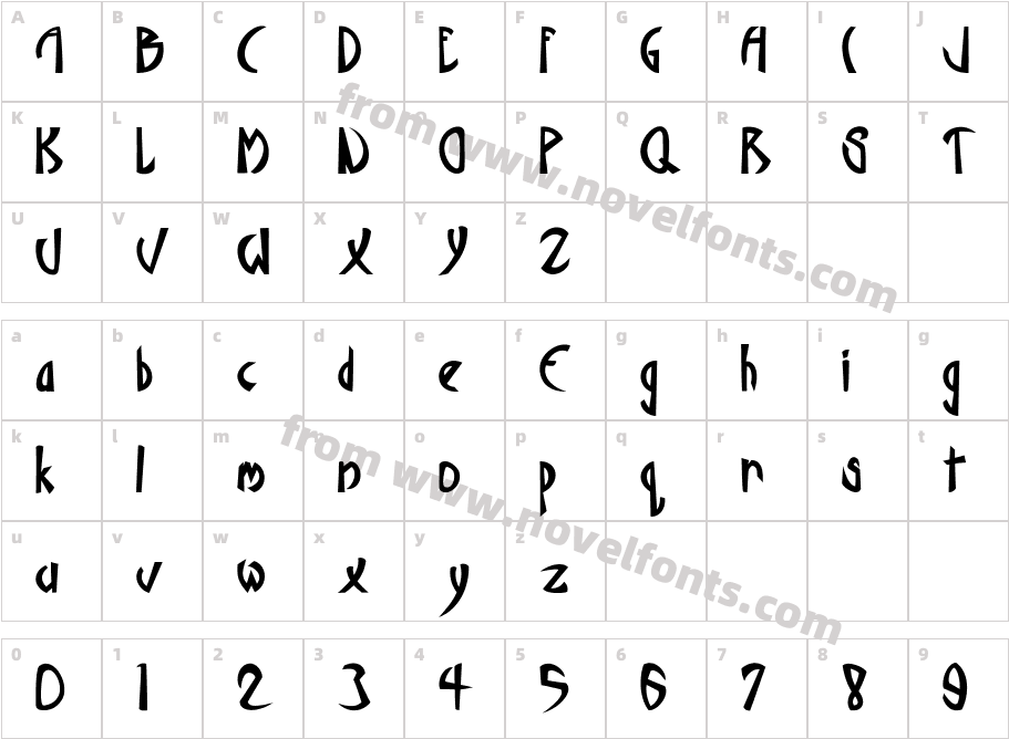 Vamp BoldCharacter Map