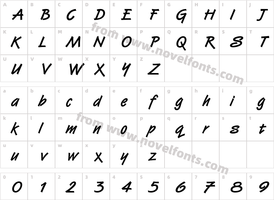 Van Dijk ICG BoldCharacter Map