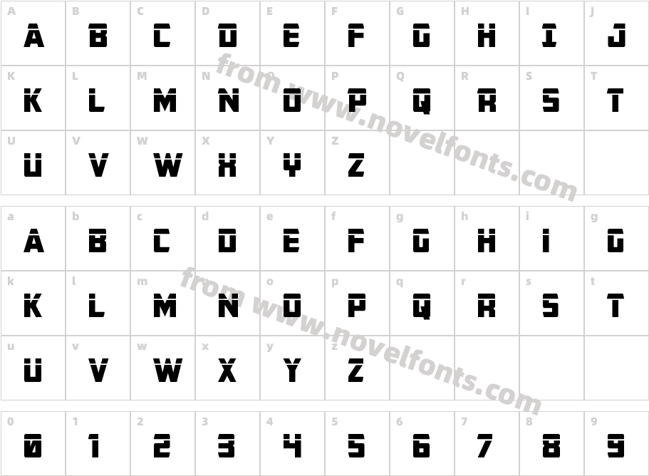 Buchanan LaserCharacter Map