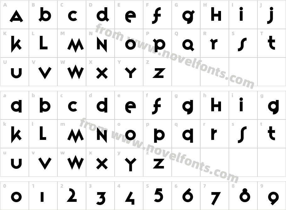 Variex RegularCharacter Map