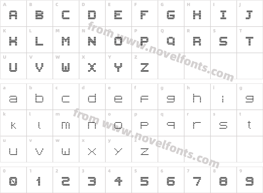 Vector Dream RegularCharacter Map