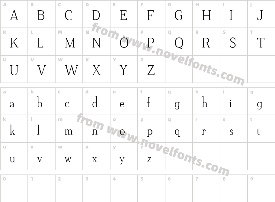 Vellany Demo RegularCharacter Map