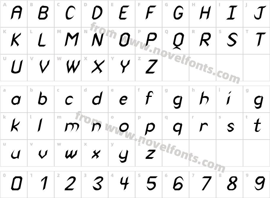 Venom ObliqueSWFTECharacter Map