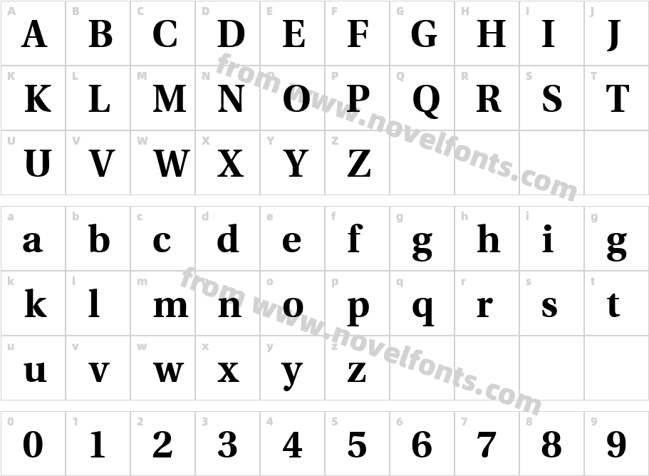 Veracity BlackSSK BoldCharacter Map