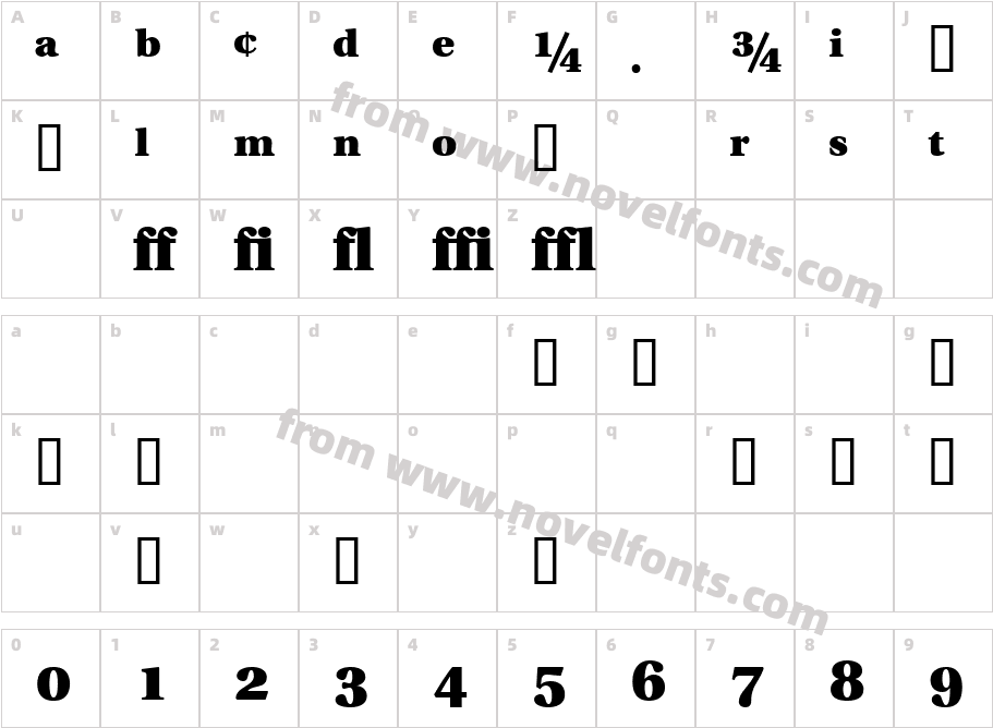 Veracity Pro BlackSSK BoldCharacter Map