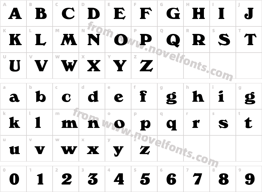 Verona Extra BoldCharacter Map