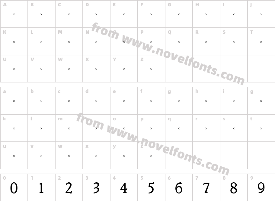 Veronese Book TabCharacter Map