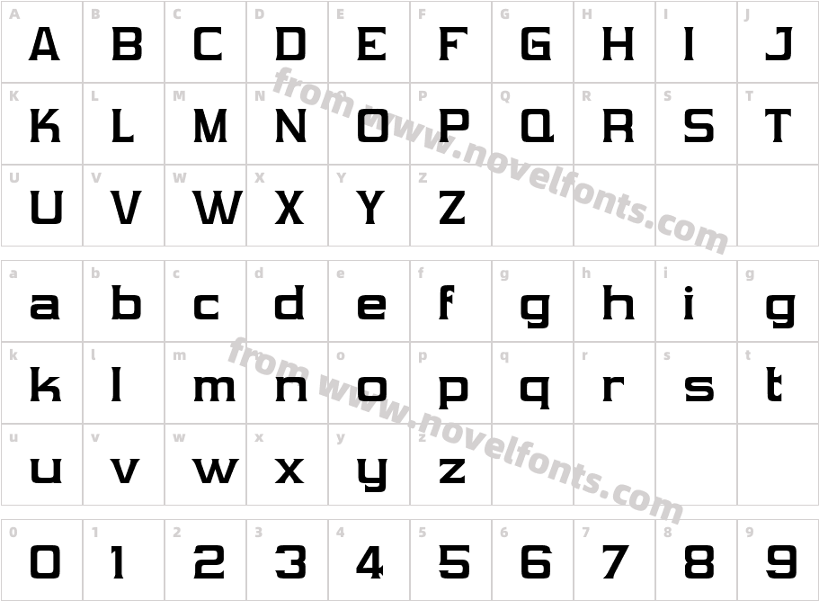 Vibrocentric BoldCharacter Map