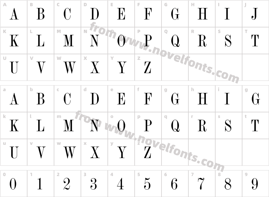 Victoria TitlingMT Std CondCharacter Map