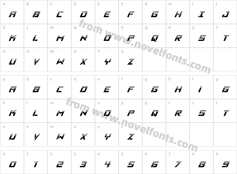 Viking Squad Halftone ItalicCharacter Map