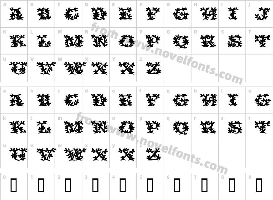 Vine CapsSSK BoldCharacter Map