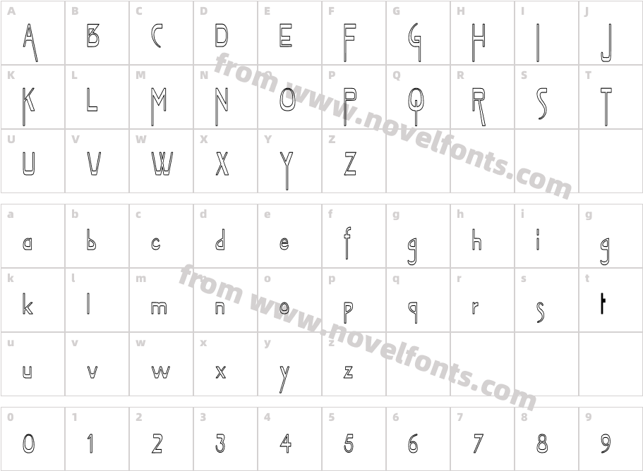 Vireo FontHCCharacter Map