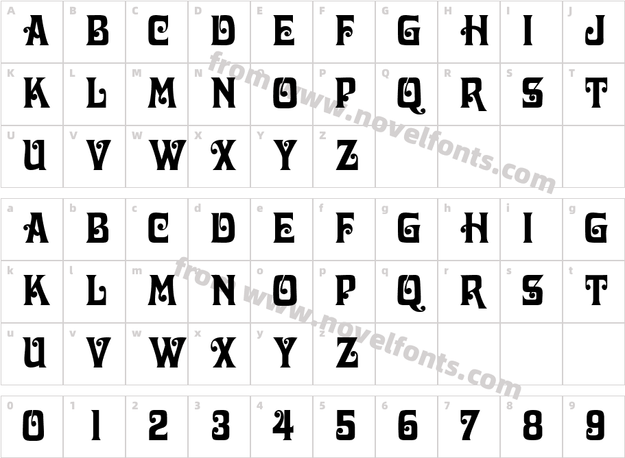 Volute CapsS SiCharacter Map