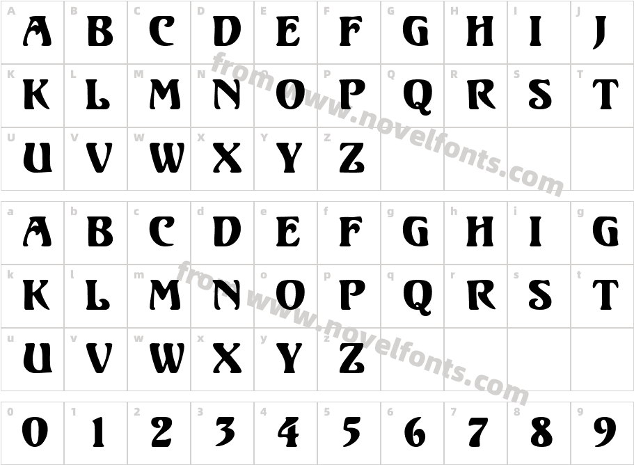 Volute Display CapsSSKCharacter Map