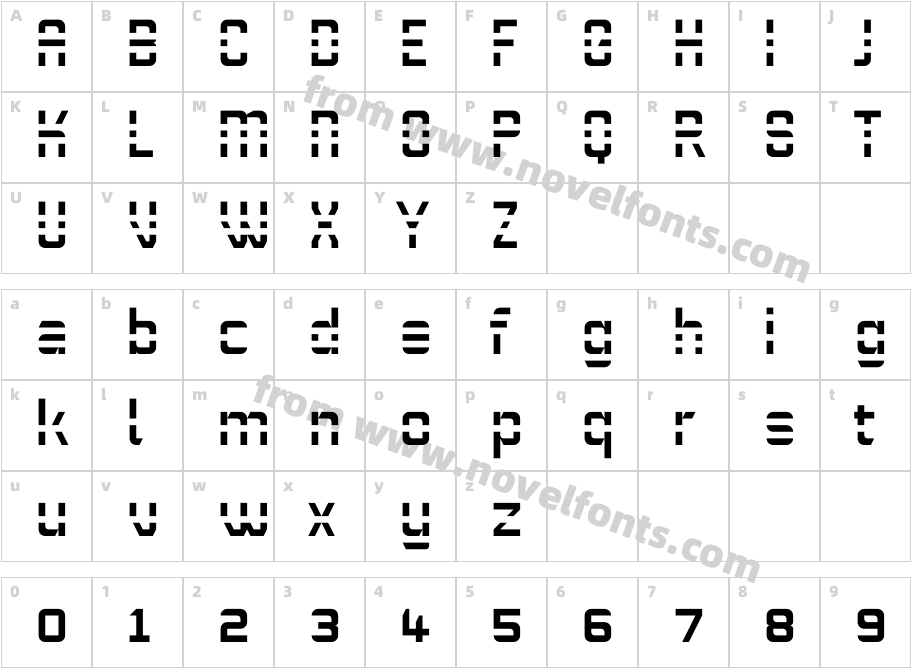 WHITE LINES RegularCharacter Map